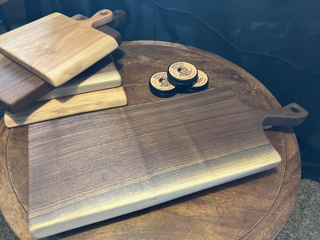 Extra Large Live Edge Walnut Board with Ergonomic Handle