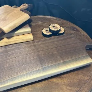 Extra Large Live Edge Walnut Board with Ergonomic Handle